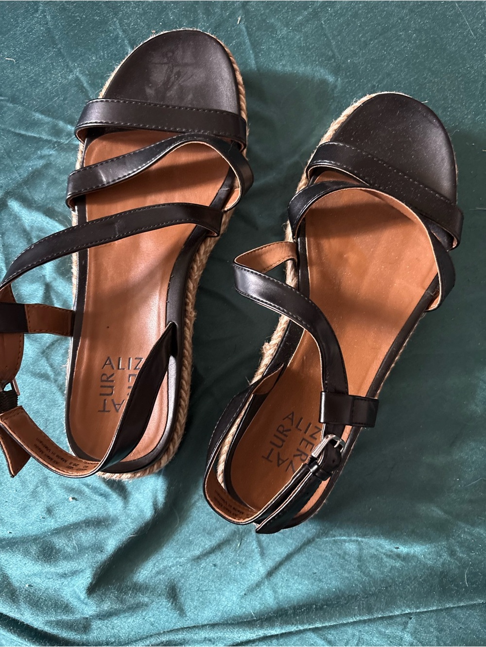 Naturalizer black sandals. 9.5.
